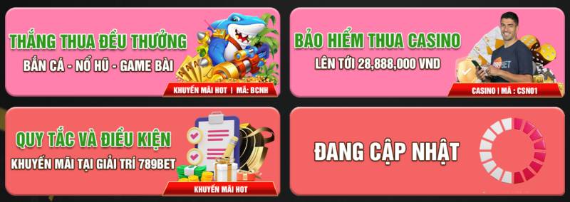 Khuyến Mãi 789bet Mới Nhất Cho Người Chơi Tại Việt Nam 3 Bảo hiểm thua cược và hoàn trả tài khoản