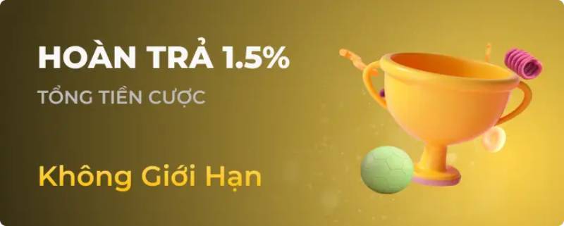 Hoàn trả mỗi ngày lên đến 1.5%