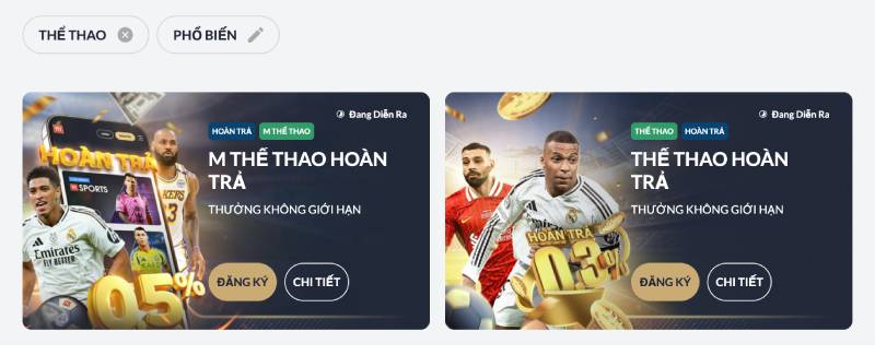 Ưu Đãi Hấp Dẫn M88 Dành Cho Người Chơi Năm 2025 3 Sảnh thể thao