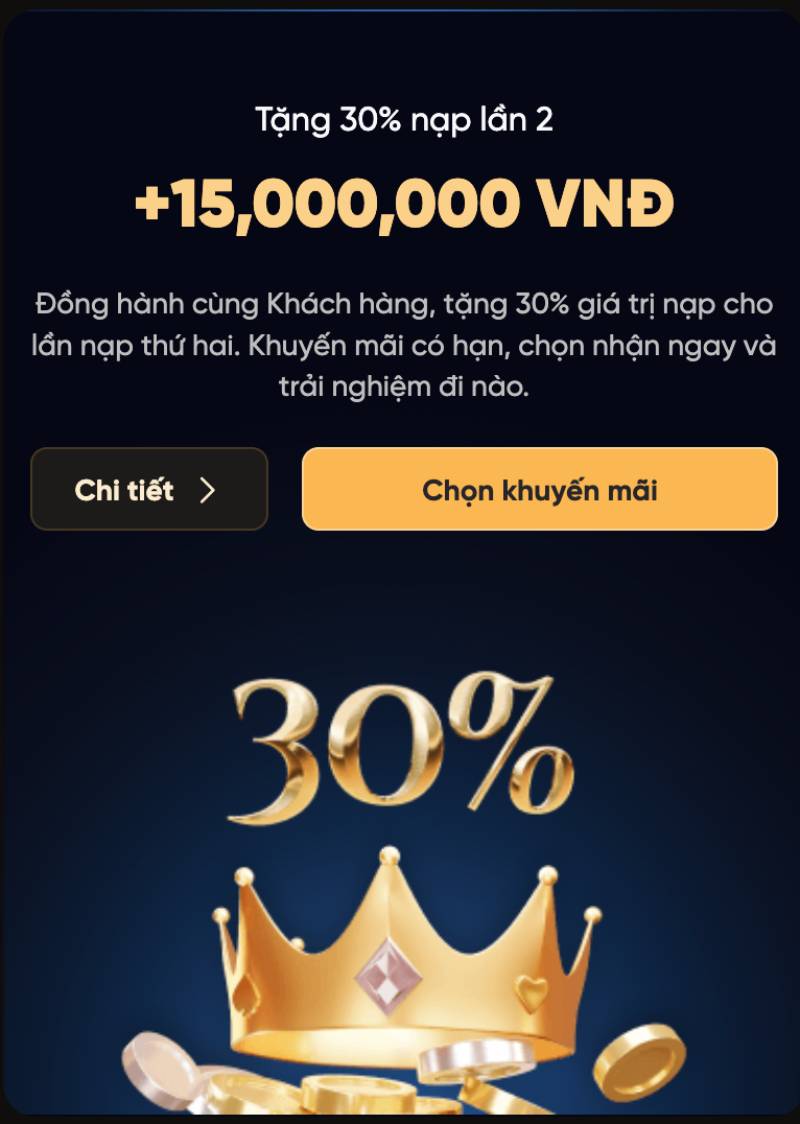 Khuyến Mãi Soc88 Mới Nhất Dành Cho Thành Viên Nạp Tiền 3 Tặng 30% cho lần nạp thứ hai – gắn bó lâu dài có thưởng