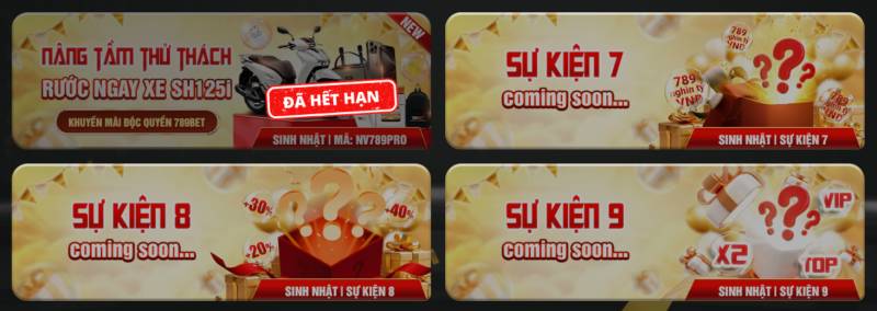 Khuyến Mãi 789bet Mới Nhất Cho Người Chơi Tại Việt Nam 1 Tổ chức khuyến mãi theo tháng, sinh nhật nhận quà lớn